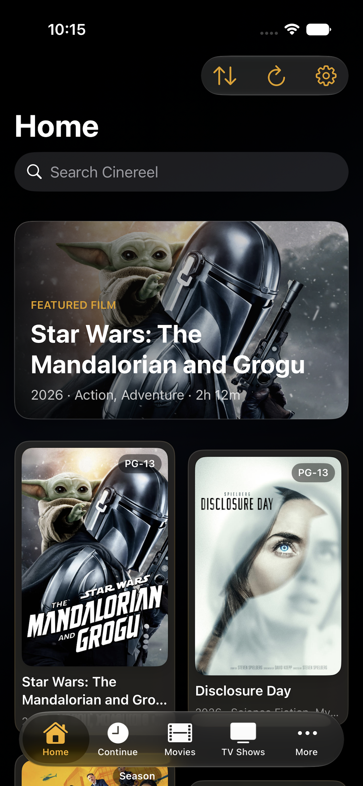 CineReel on iPhone